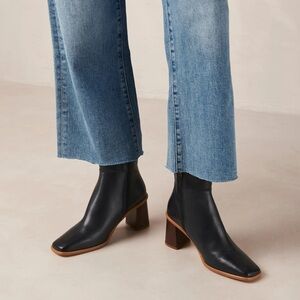 West Vintage Black Leather Ankle Boots